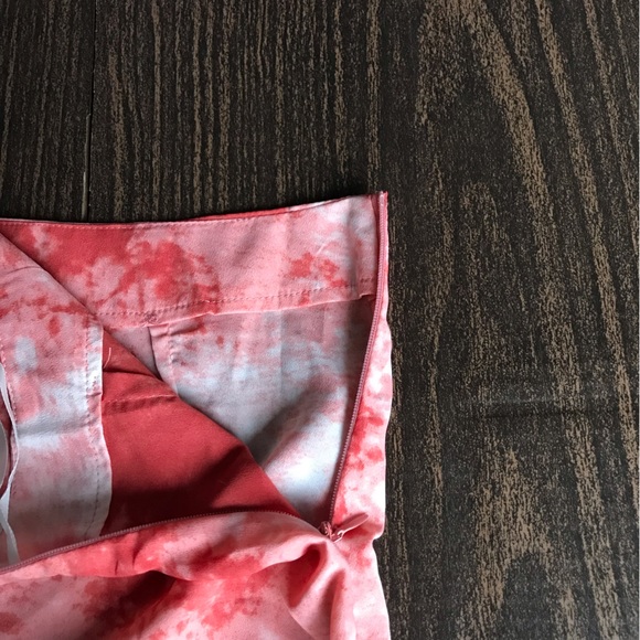 Zaful Peach / Pink Tie Dye Slitted Mini Skirt - Picture 6 of 7